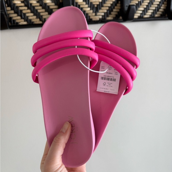 J.Crew Strappy Slide Sandals - Hot Pink - Size 8 - NWT - Picture 2 of 12